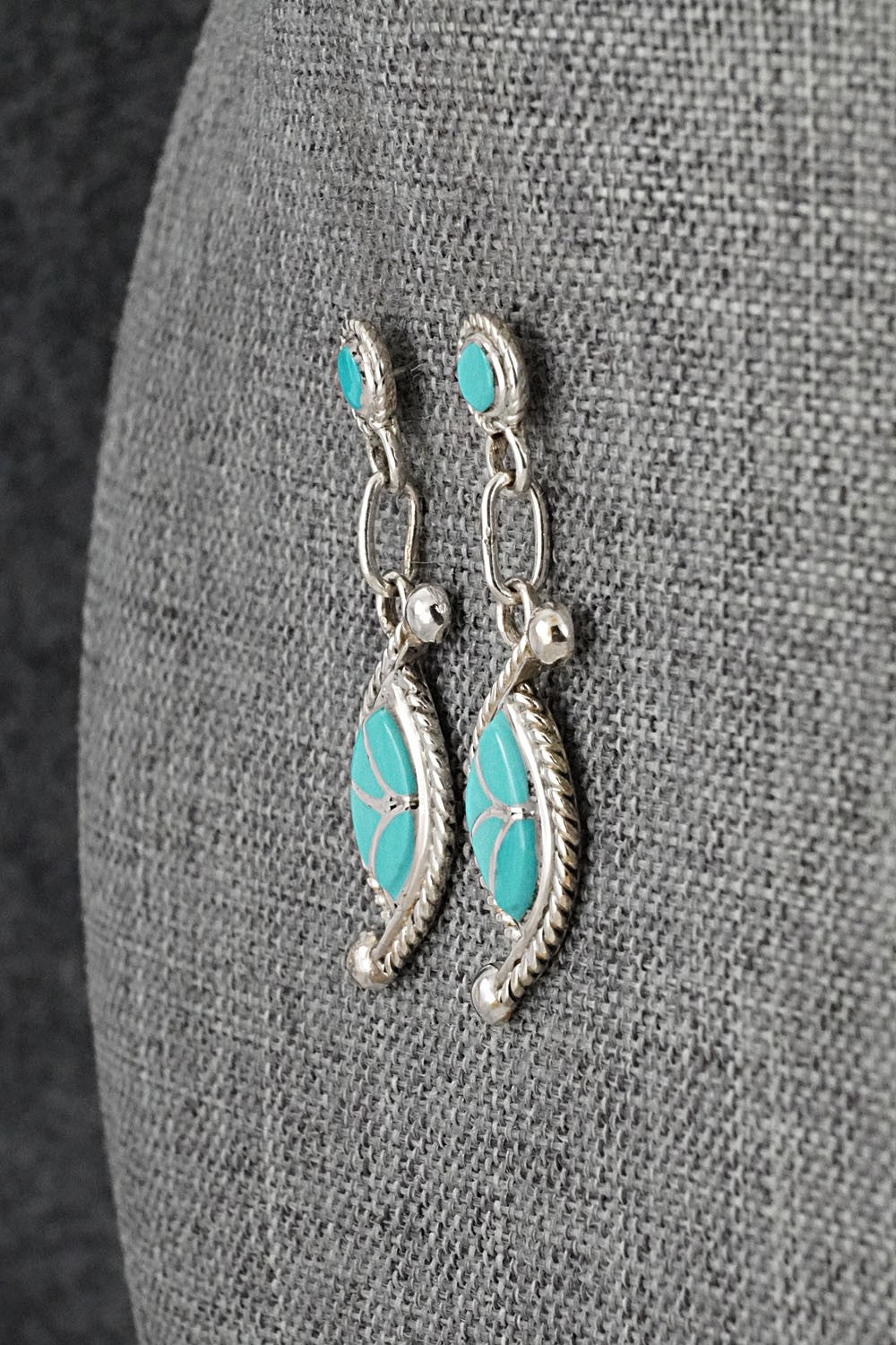 Turquoise & Sterling Silver Earrings - Carlen Seoutewa