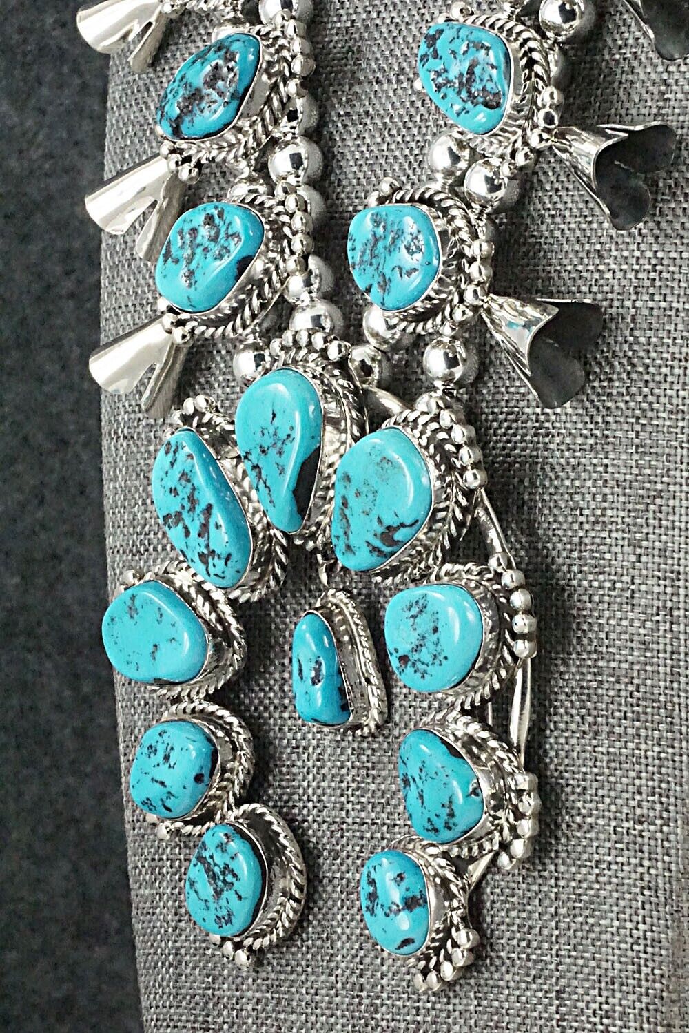 Turquoise & Sterling Silver Squash Blossom Set - Vernon Johnson