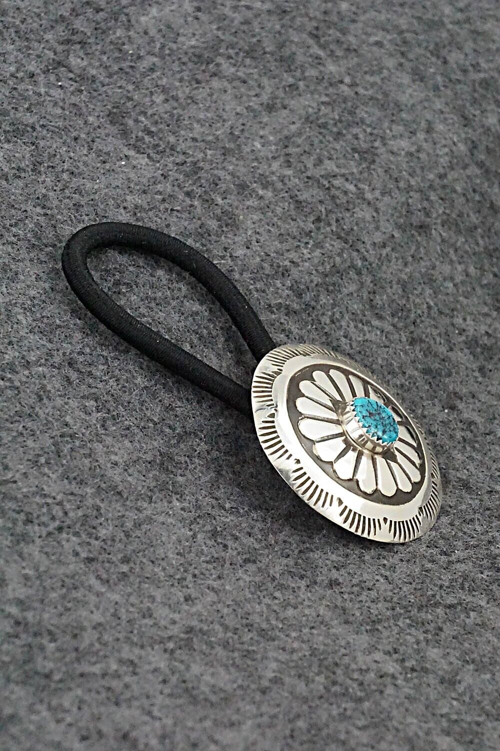 Turquoise & Sterling Silver Hair Tie - Jolene Begay