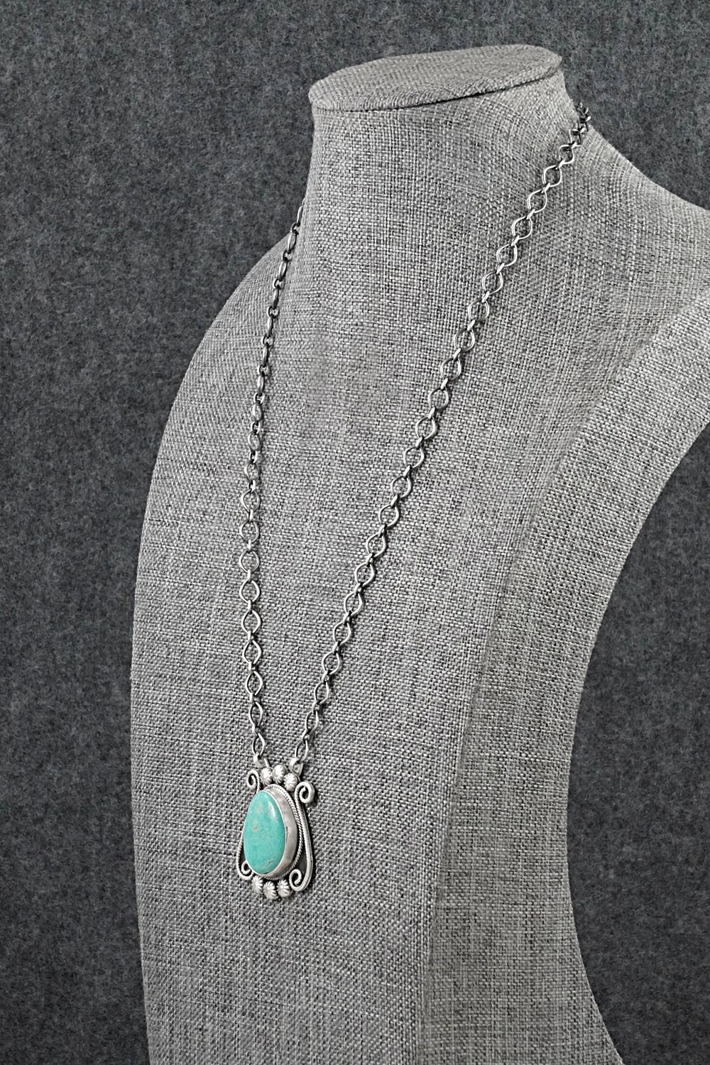 Turquoise & Sterling Silver Necklace - Cordell Platero
