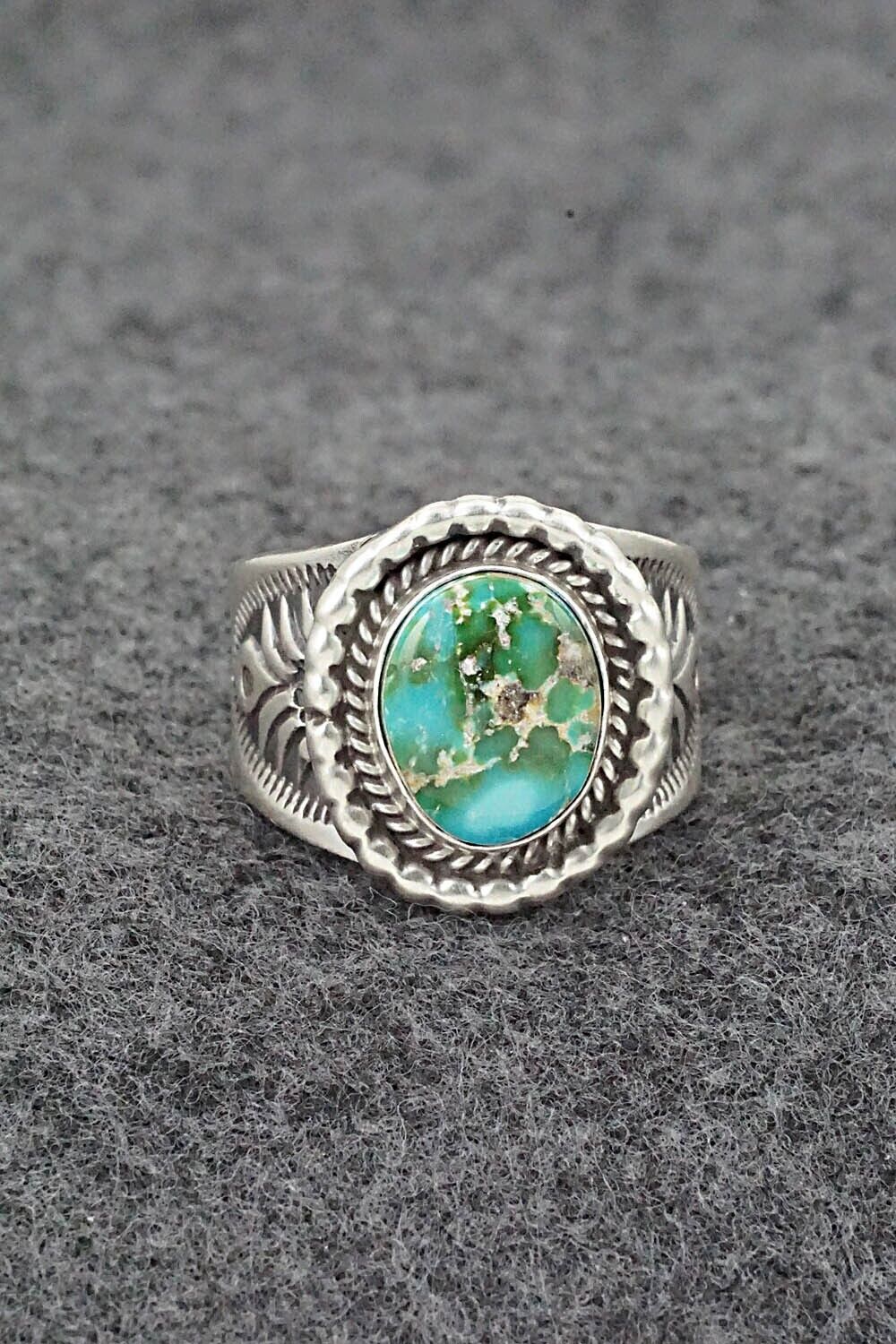 Turquoise & Sterling Silver Ring - Samuel Yellowhair - Size 8.5