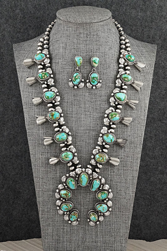 Turquoise & Sterling Silver Squash Blossom Set - Vernon Johnson