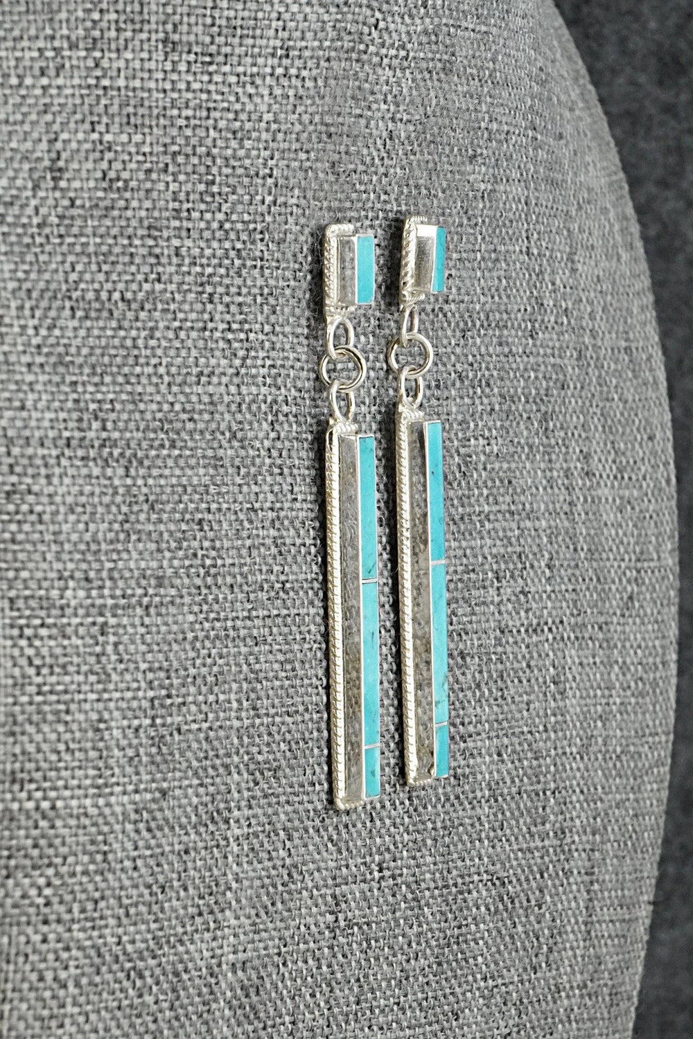 Turquoise & Sterling Silver Earrings - Ricky Booqua