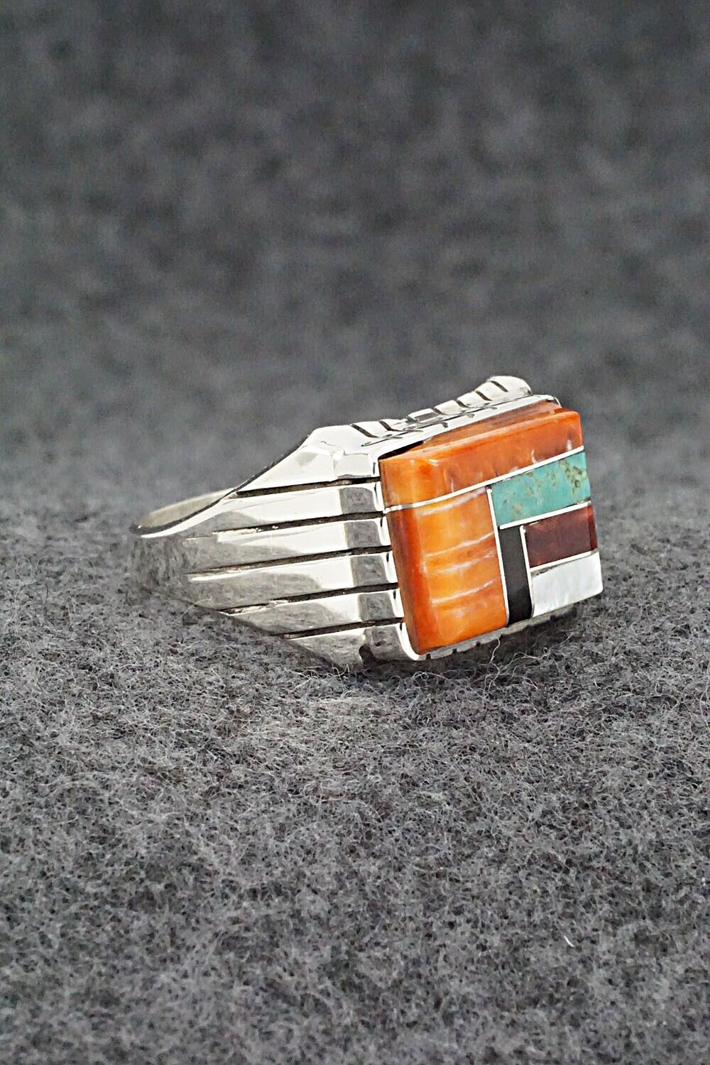 Multi-Stone & Sterling Silver Ring - Trevor Jack - Size 13