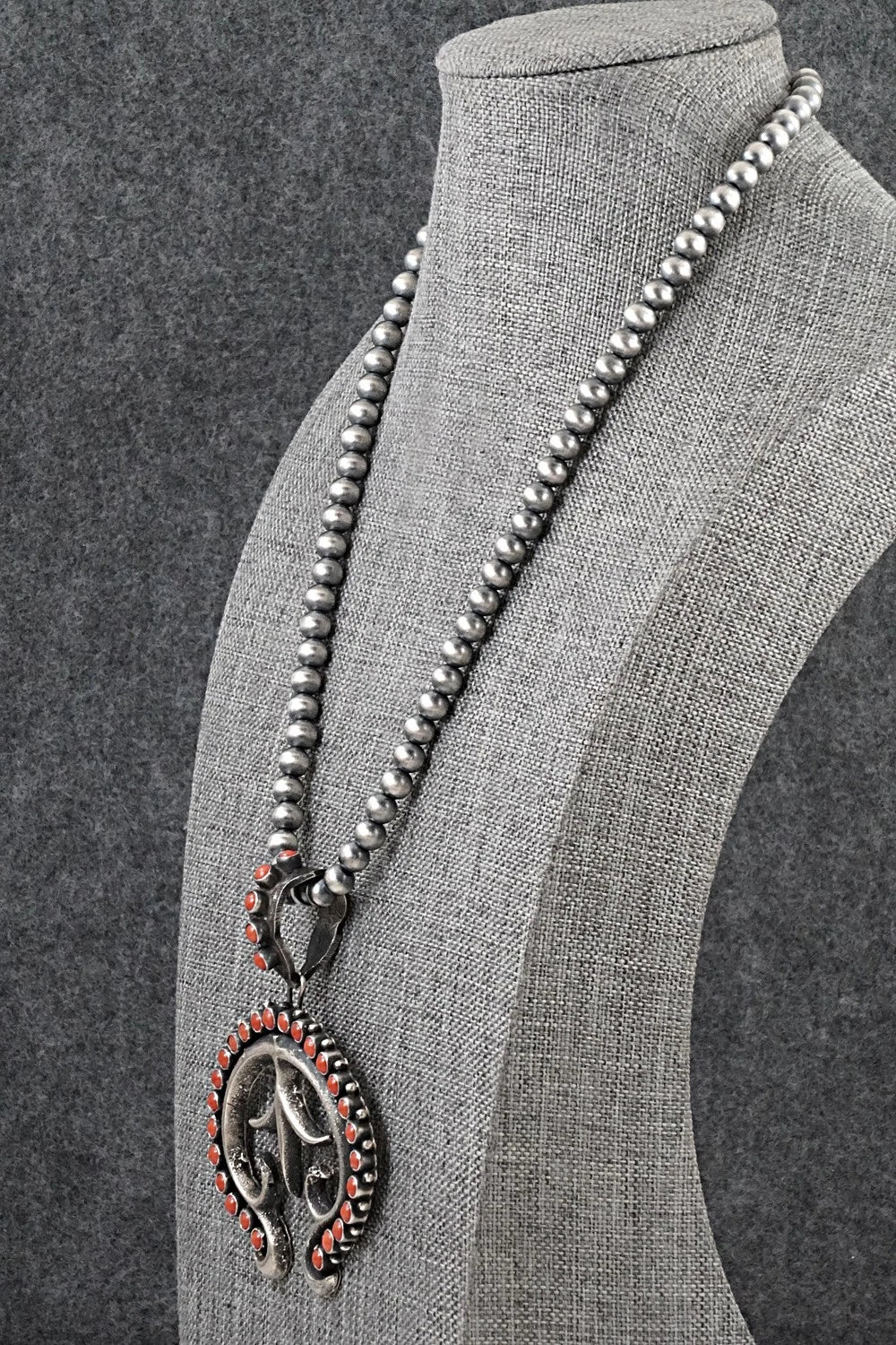Coral & Sterling Silver Necklace - Shawn Cayatineto