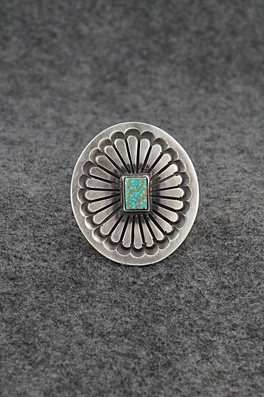 Turquoise & Sterling Silver Ring - Calvin Martinez - Size 8