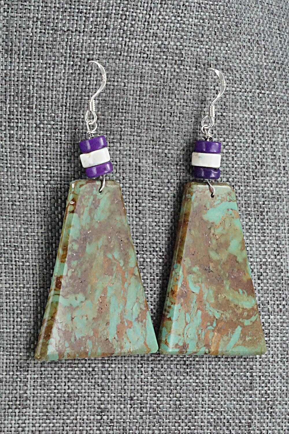 Turquoise & Sterling Silver Earrings - Lupe Lovato