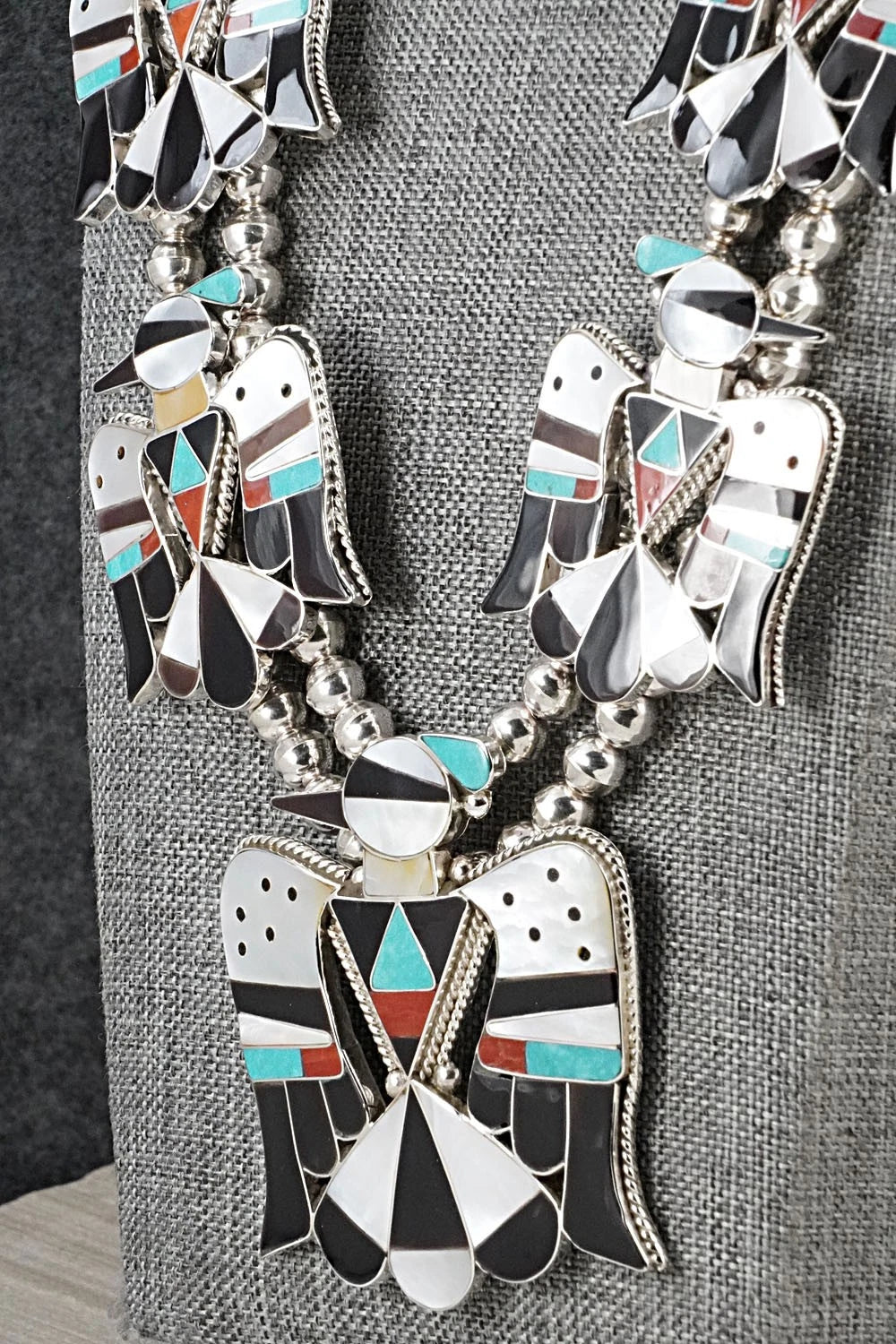 Multi-Stone & Sterling Silver Inlay Necklace Set - Corraine Shack
