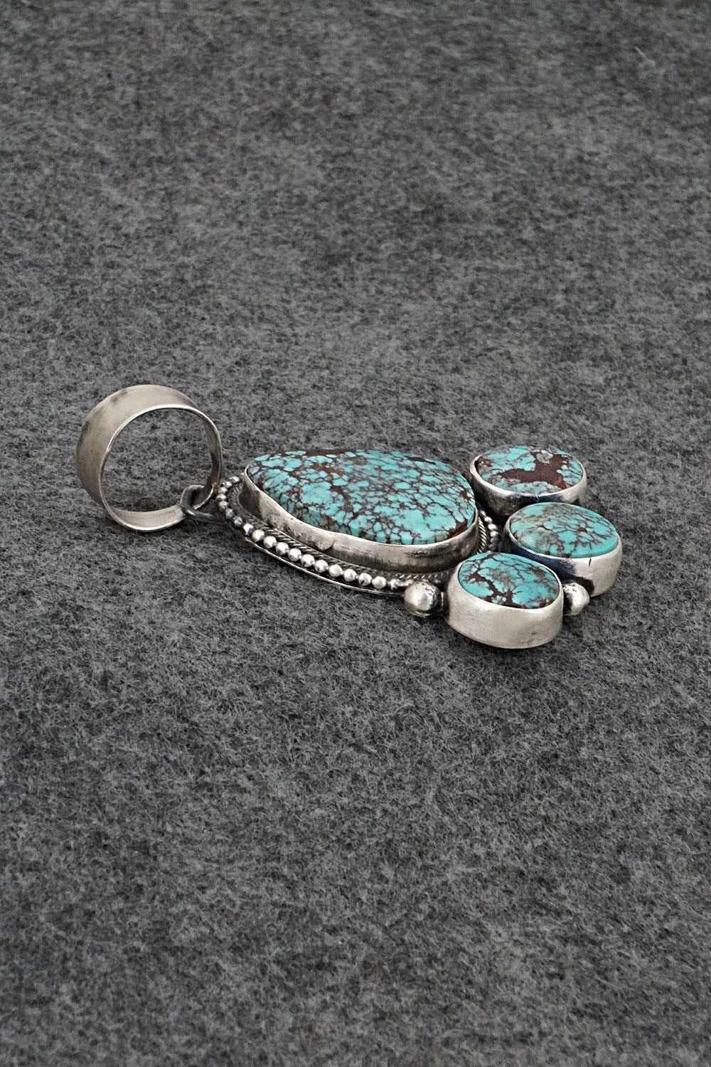 Turquoise & Sterling Silver Pendant and Earrings Set - Bobby Johnson