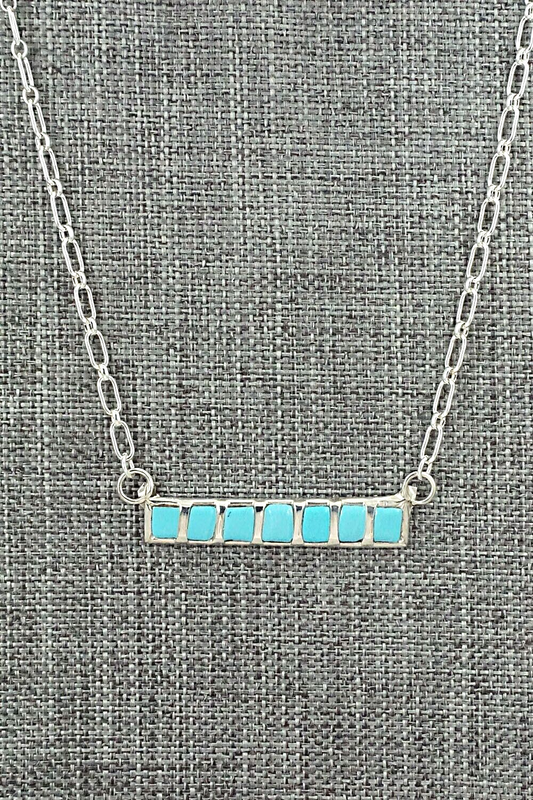 Turquoise & Sterling Silver Necklace - Glennetta Luna
