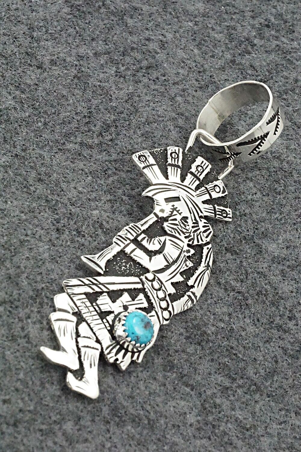 Turquoise & Sterling Silver Pendant - Richard Singer