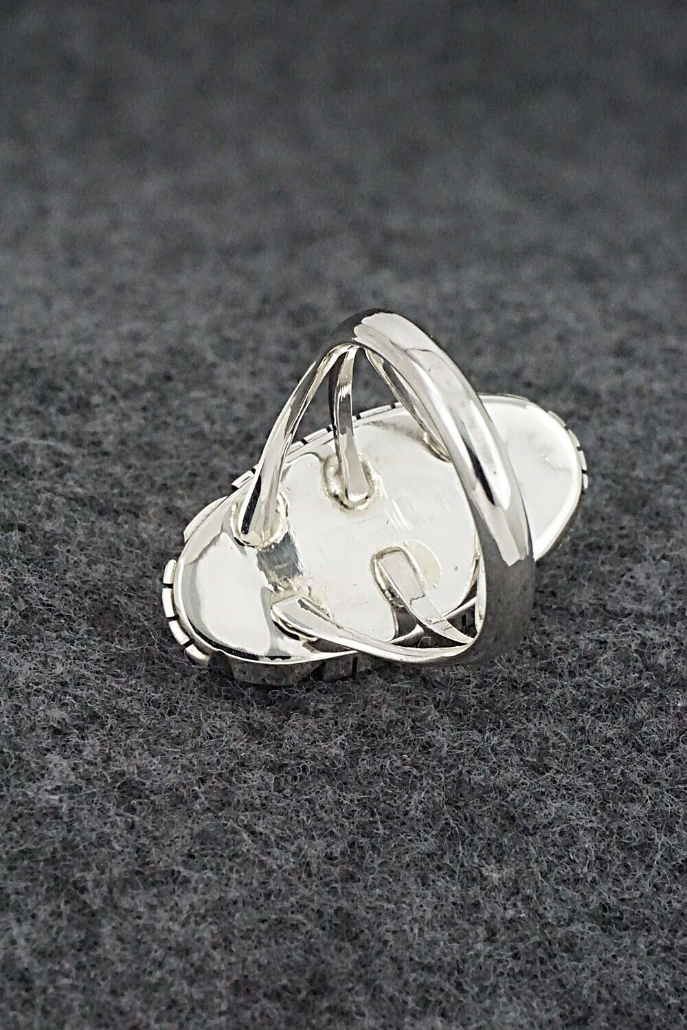Onyx & Sterling Silver Ring - Amos Begay - Size 8.5