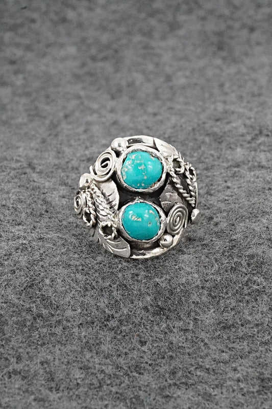 Turquoise & Sterling Silver Ring - Lauren Brown - Size 11.5