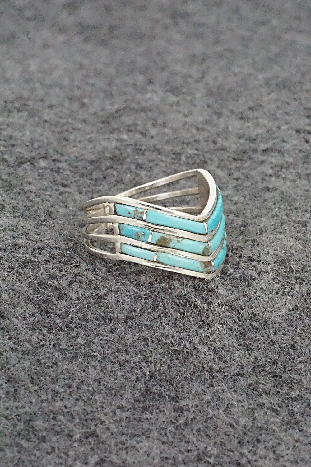 Turquoise & Sterling Silver Ring - Andrew Enrico - Size 7.5