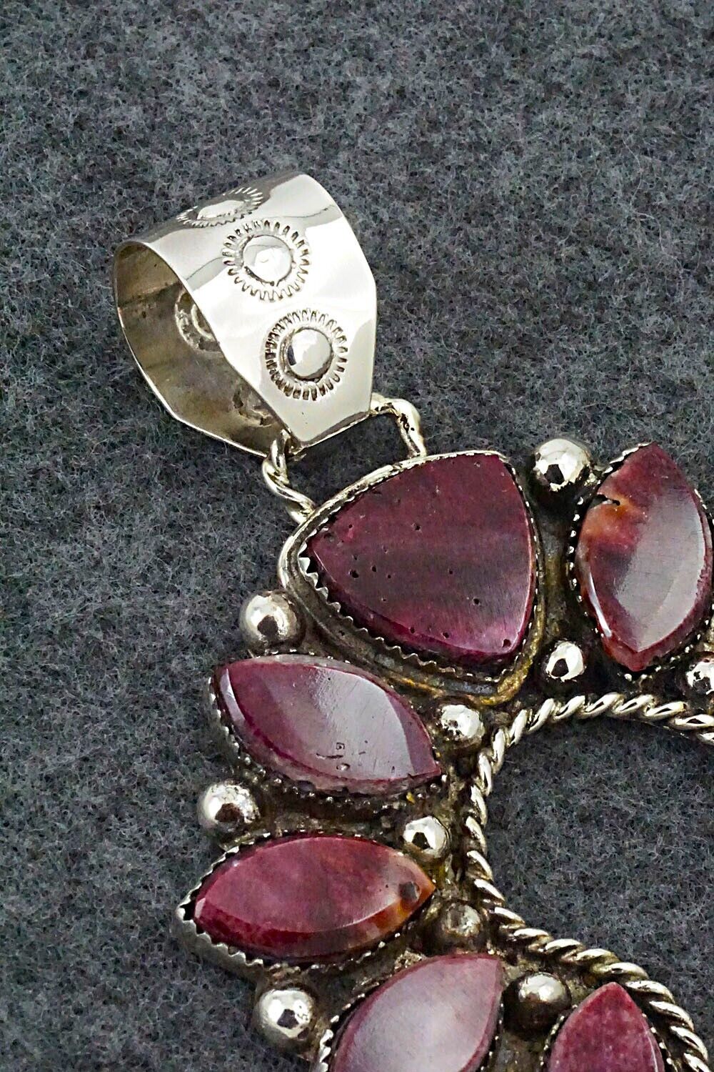 Spiny Oyster and Sterling Silver Pendant - Selina Warner
