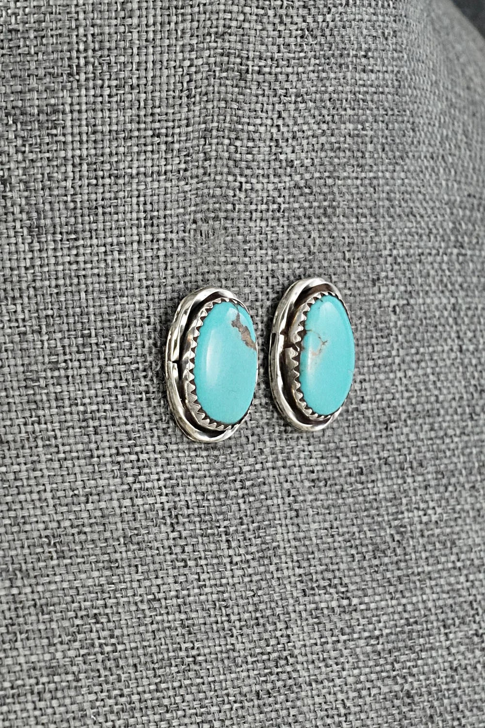Turquoise & Sterling Silver Earrings - Ernest Hawthorne
