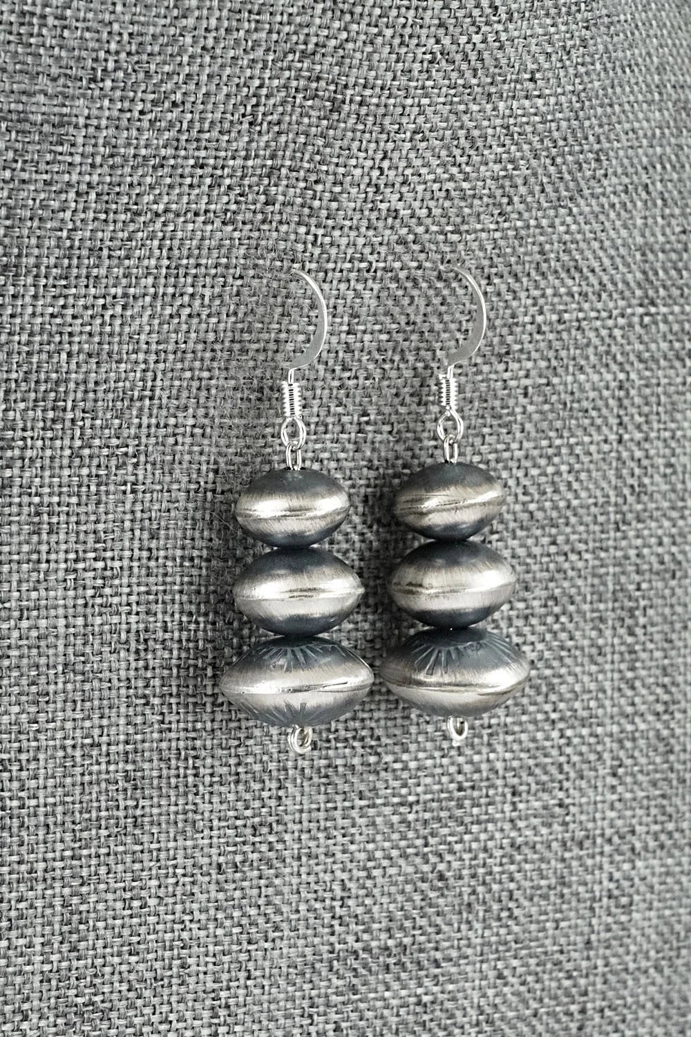 Sterling Silver Navajo Pearl Necklace and Earrings Set - Angeline Miller