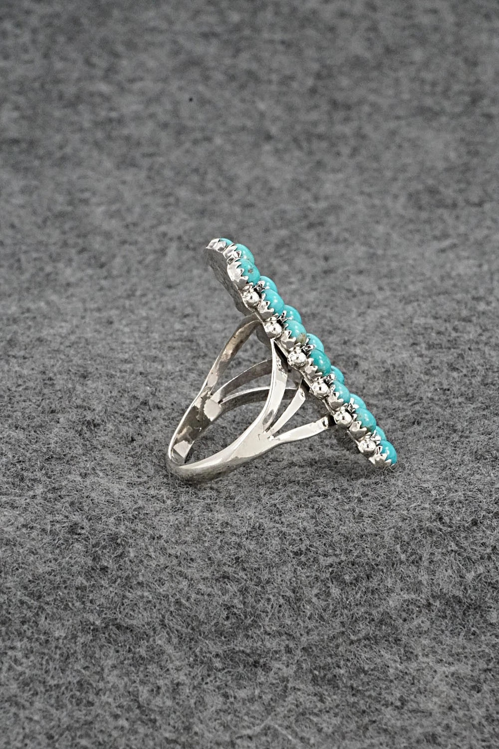 Turquoise & Sterling Silver Ring - Kenny Lonjose - Size 9.75