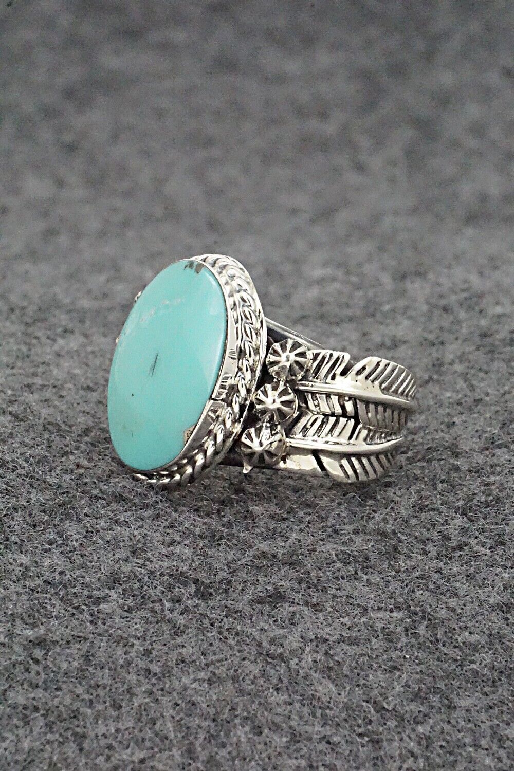 Turquoise & Sterling Silver Ring - Grace Kenneth - Size 9