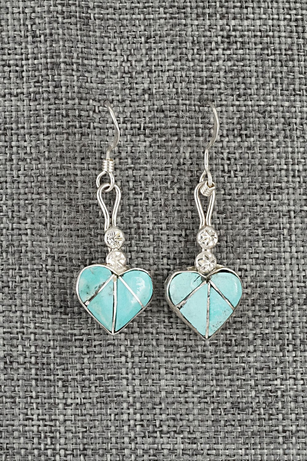 Turquoise Inlay & Sterling Silver Earrings - Ola Eriacho