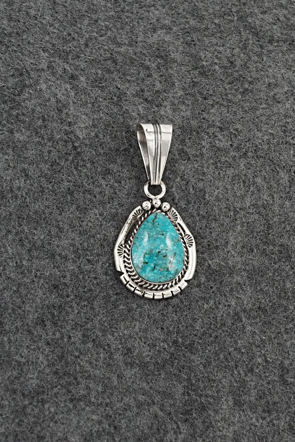 Turquoise & Sterling Silver Pendant - Samuel Yellowhair