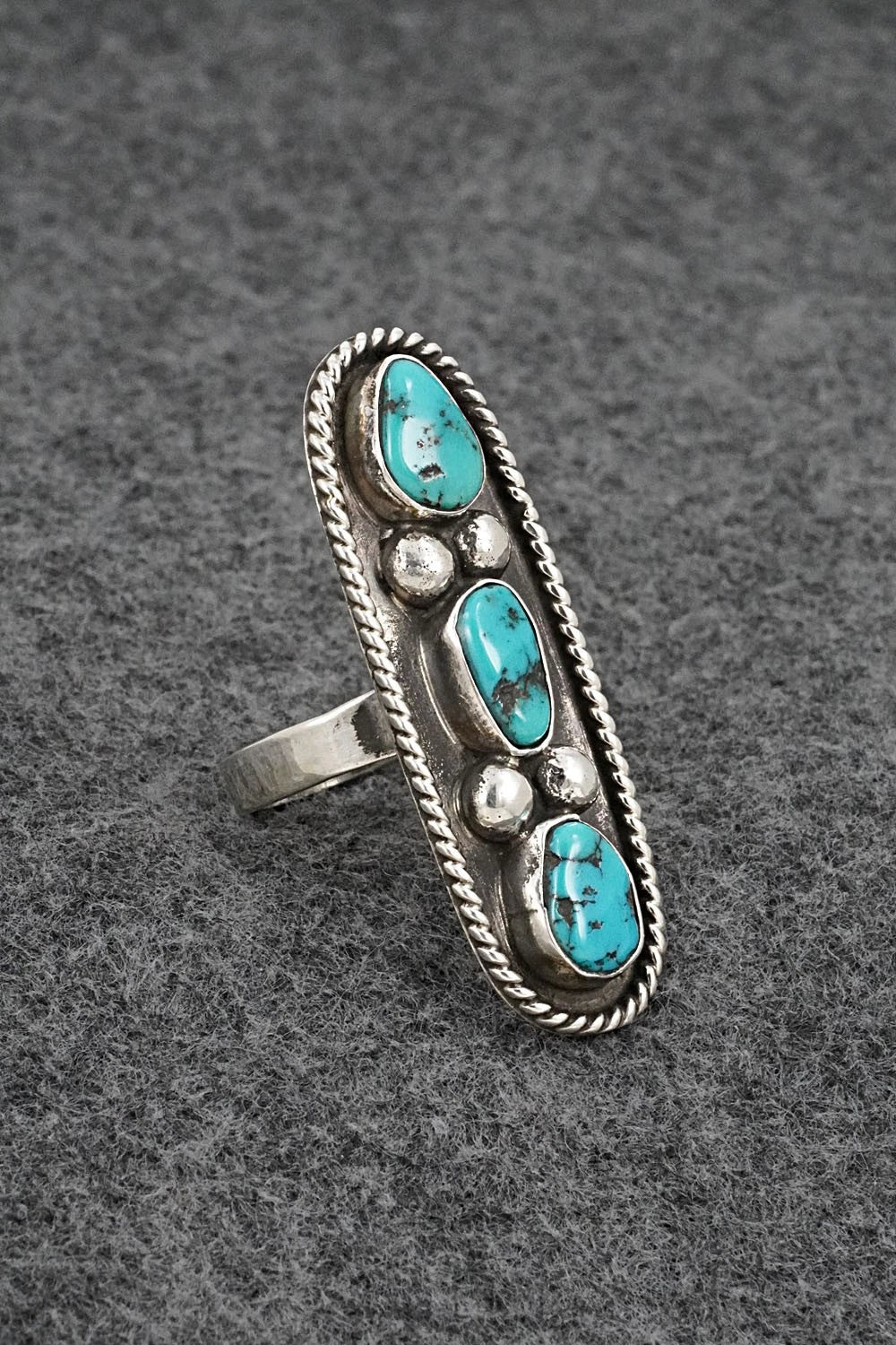 Turquoise & Sterling Silver Ring - Priscilla Reeder - Size 9