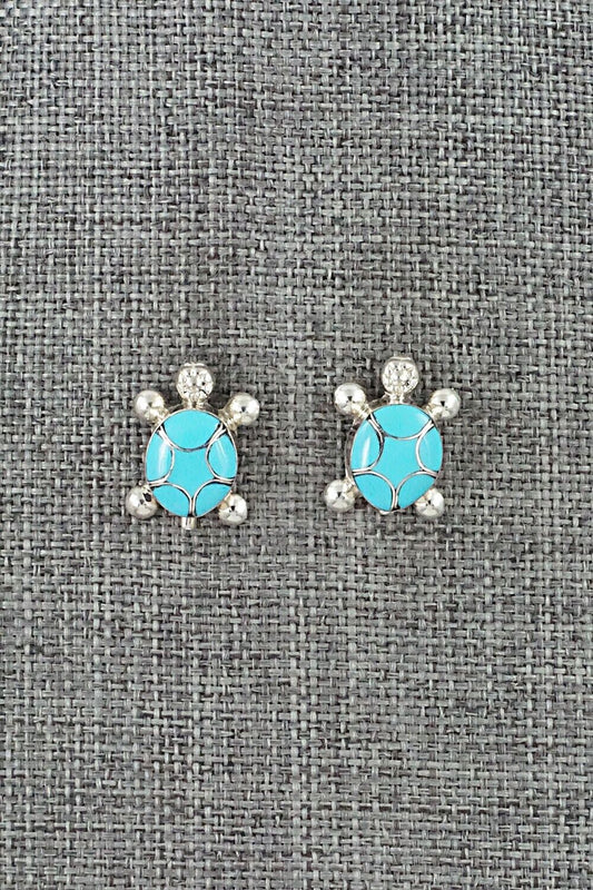 Turquoise & Sterling Silver Earrings - Amielda Peynetsa