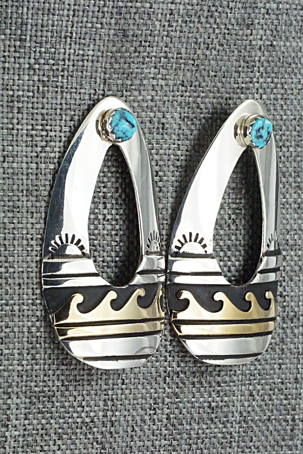 Turquoise & Sterling Silver Earrings - Rosita Singer