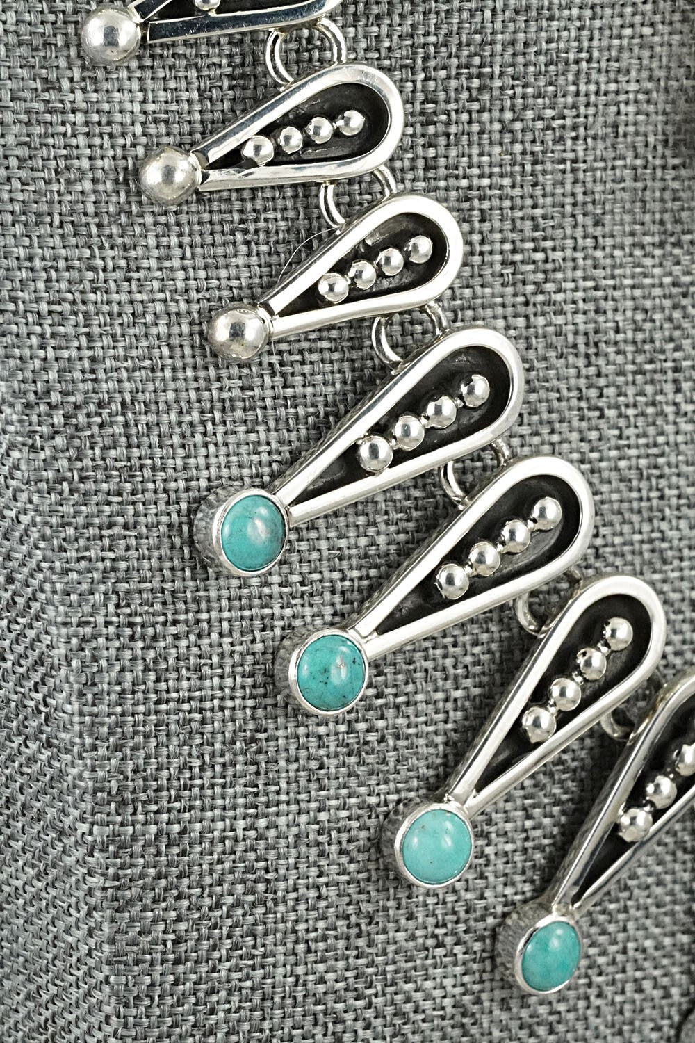Turquoise & Sterling Silver Necklace and Earrings Set - Jonathan Nez
