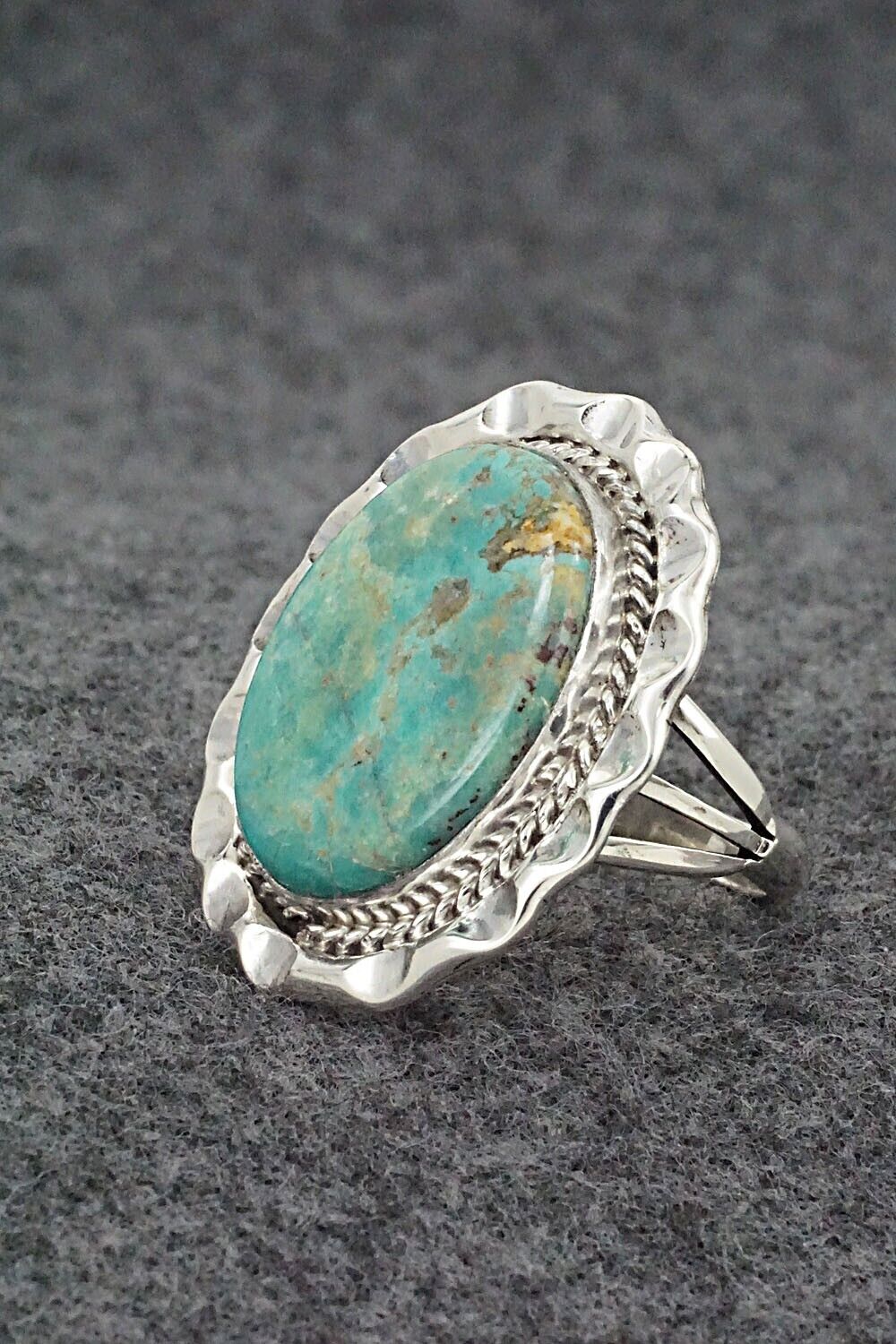 Turquoise & Sterling Silver Ring - Samuel Yellowhair - Size 9
