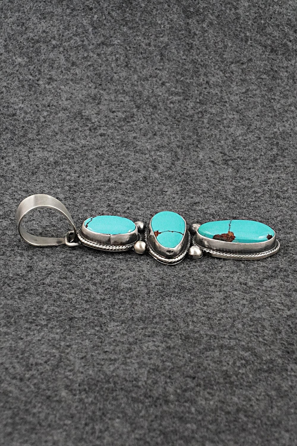 Turquoise & Sterling Silver Pendant and Earrings Set - Bobby Johnson