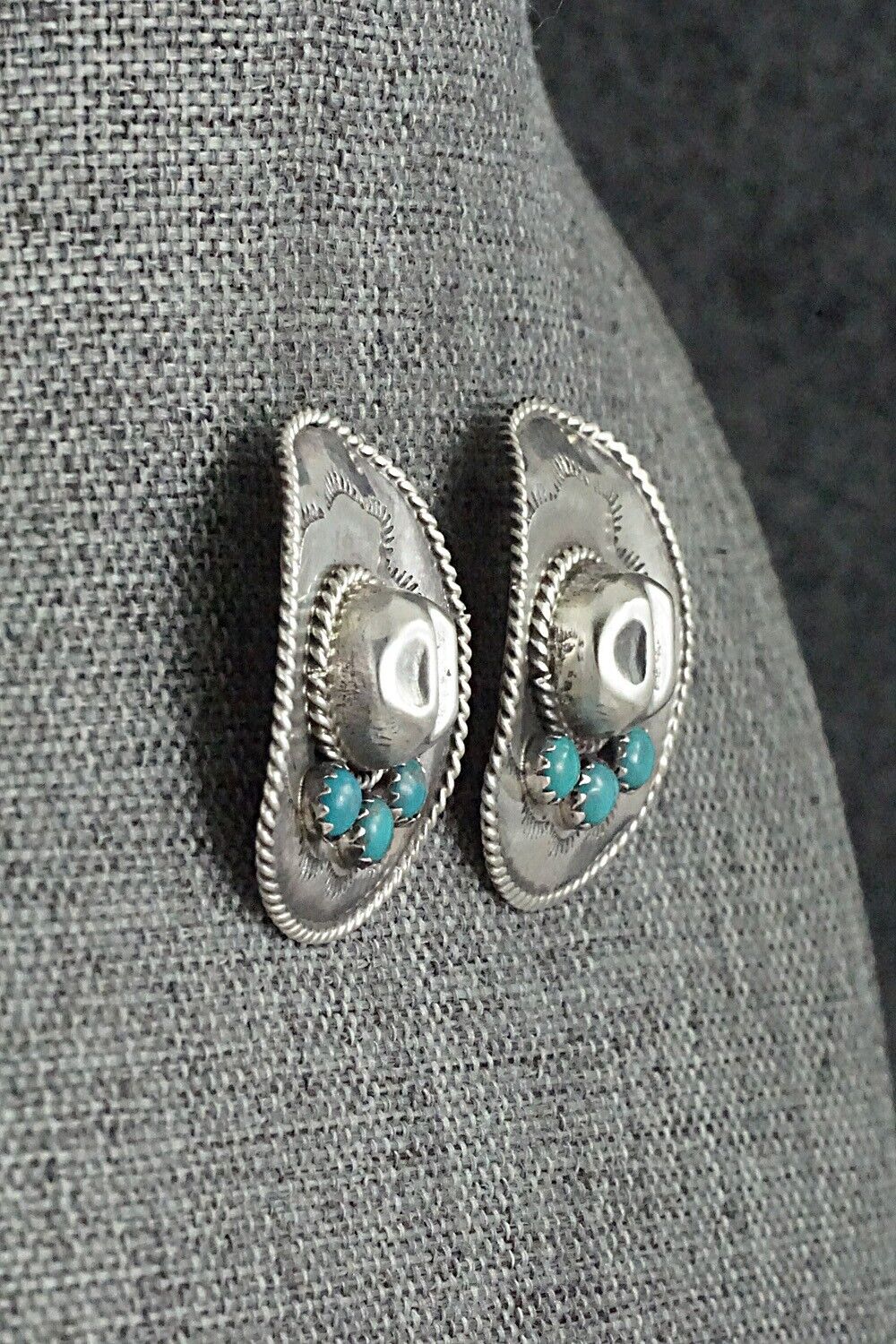 Turquoise & Sterling Silver Earrings - Bobby Platero