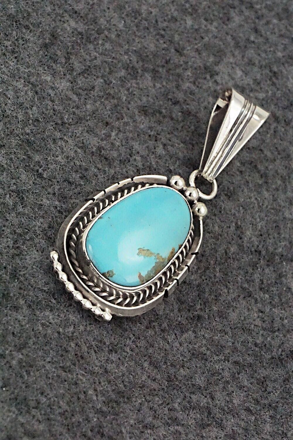 Turquoise & Sterling Silver Pendant - Samuel Yellowhair