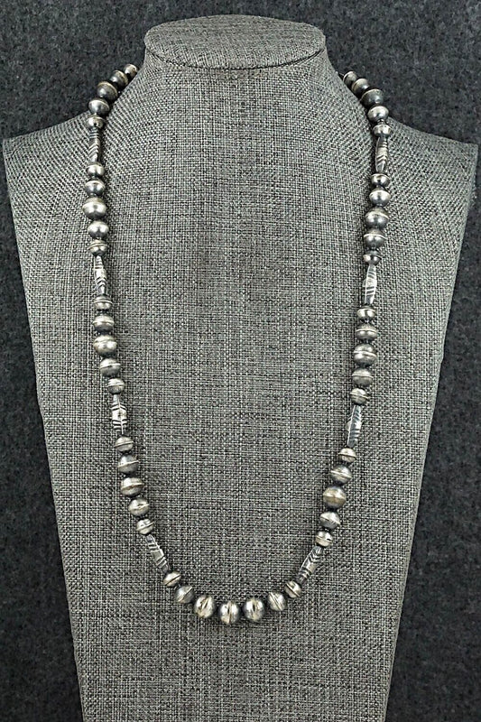 Sterling Silver Navajo Pearl Necklace 26" - Vintage