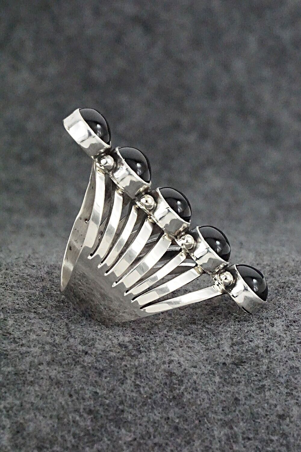 Onyx & Sterling Silver Ring - Thomas Yazzie - Size 10