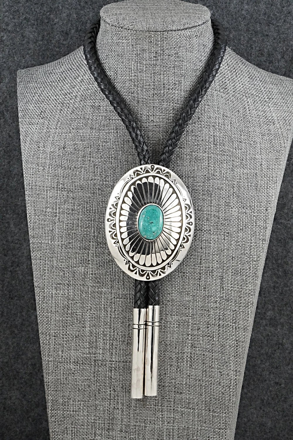 Turquoise & Sterling Silver Bolo Tie - Charlie John