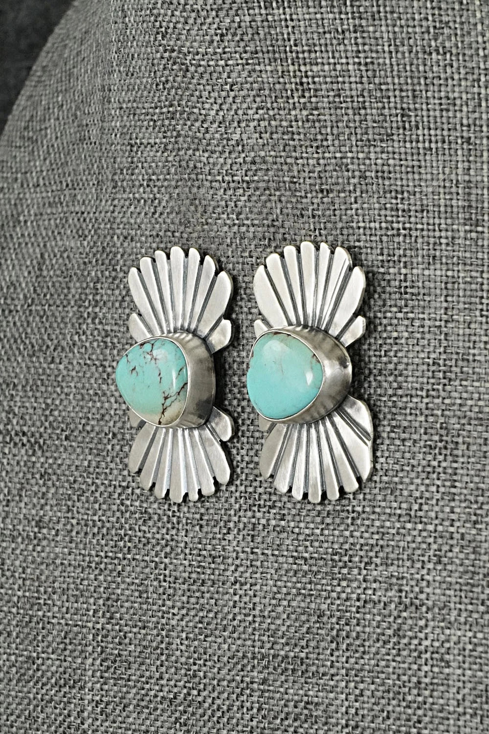 Turquoise & Sterling Silver Earrings - Mark Yazzie