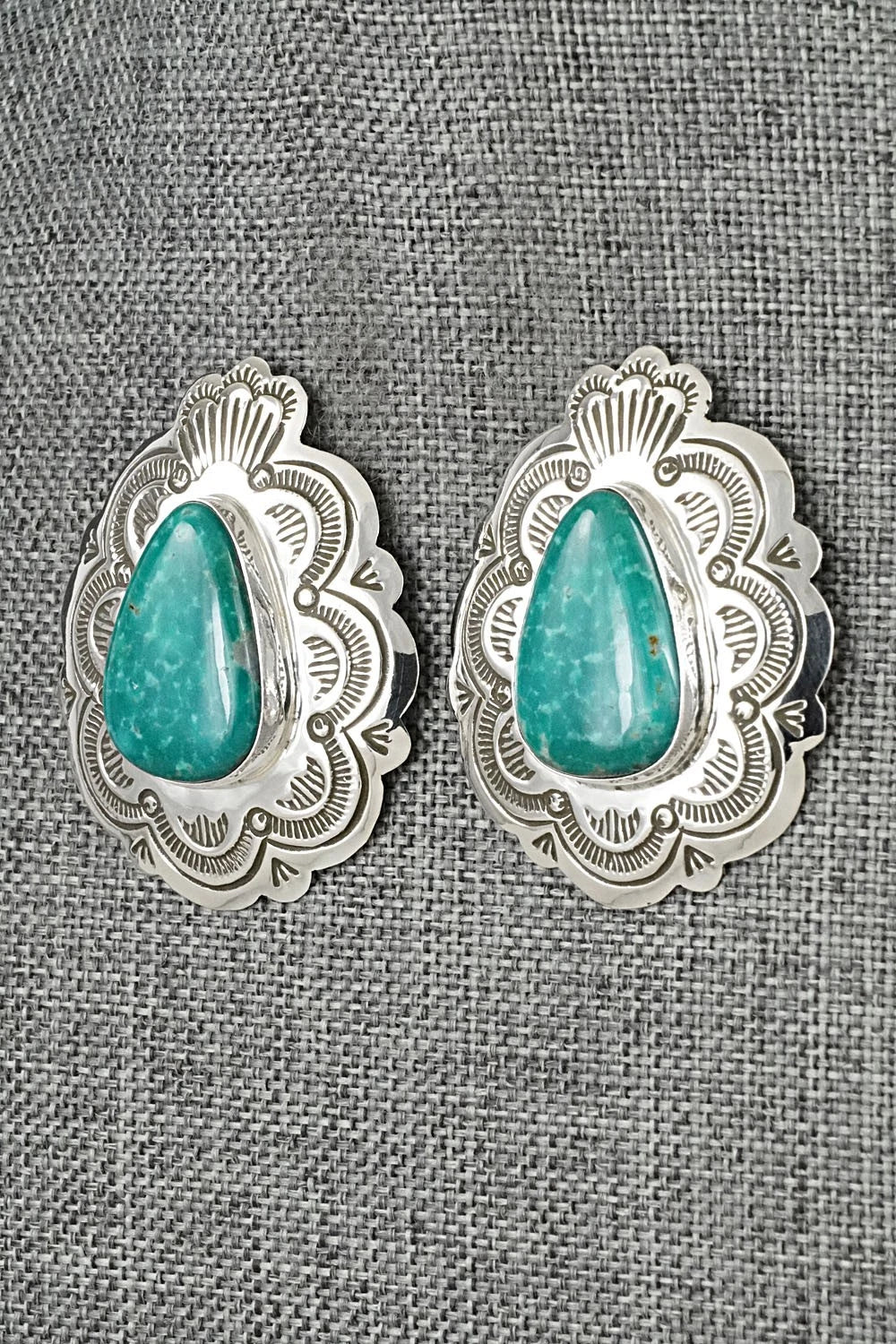 Turquoise & Sterling Silver Earrings - Arnold Blackgoat