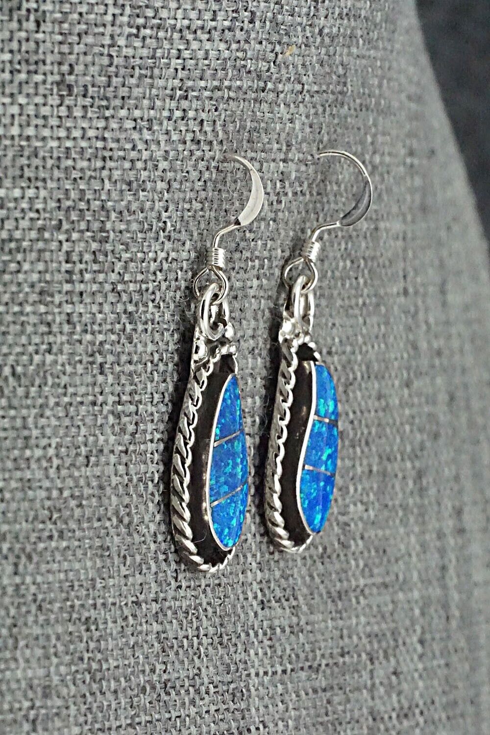 Opalite & Sterling Silver Inlay Earrings - Susie Lowsayatee