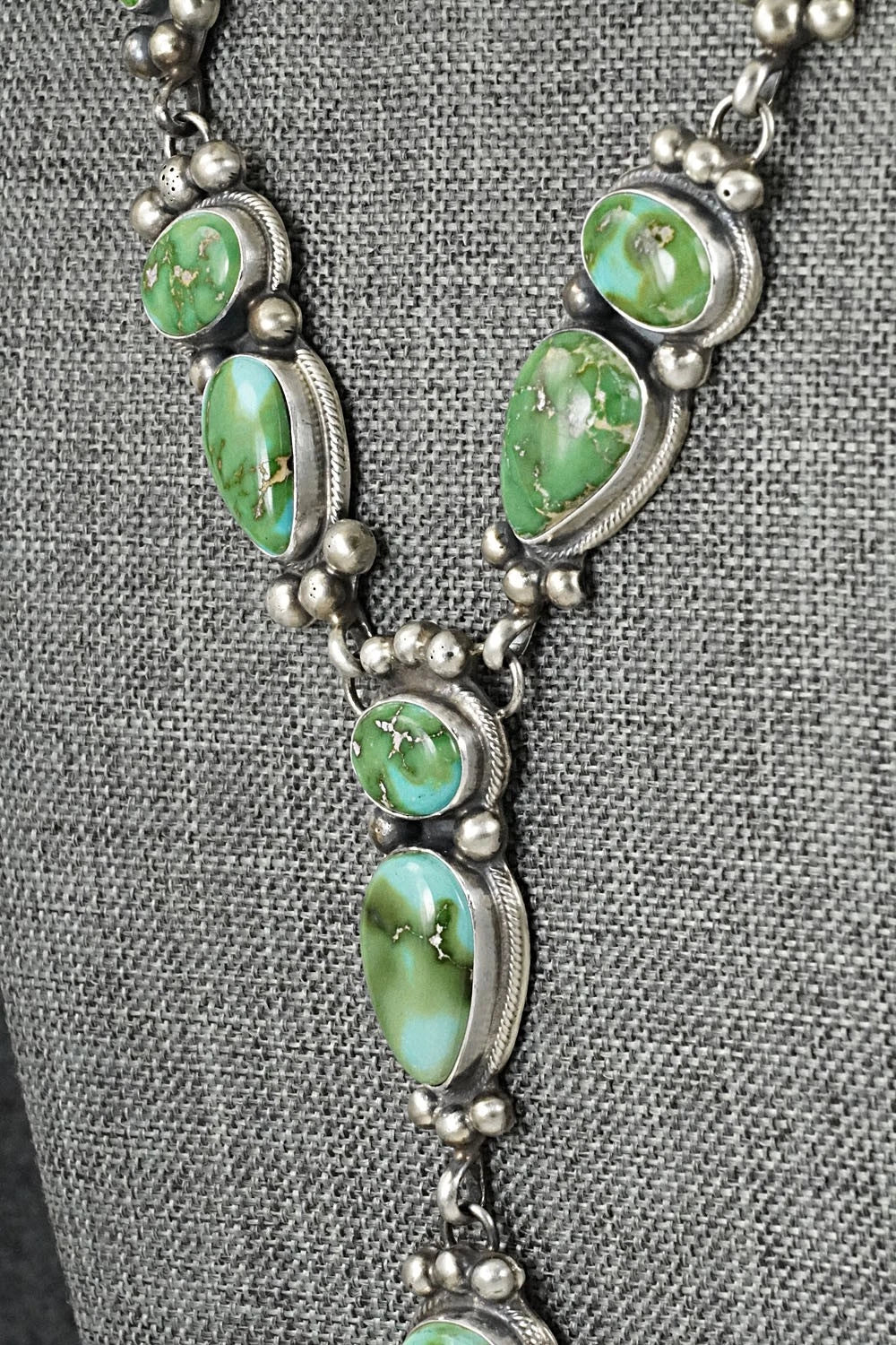 Turquoise & Sterling Silver Necklace and Earrings Set - Kathleen Livingston