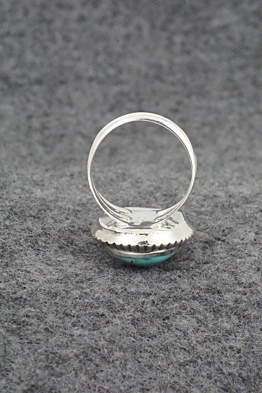 Turquoise & Sterling Silver Ring - Kenny Lonjose - Size 6.75