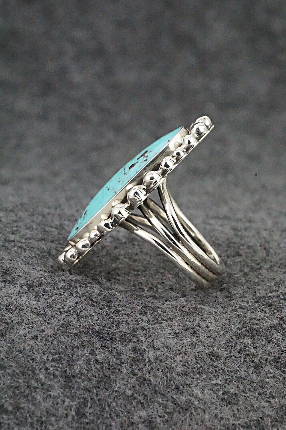 Turquoise & Sterling Silver Ring - Clarence Long - Size 5.75