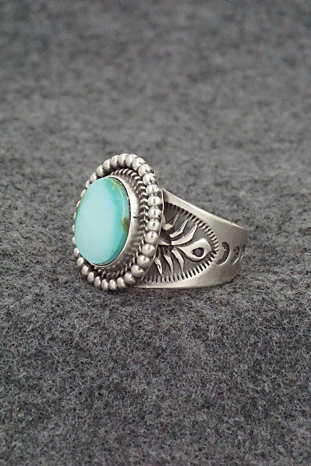 Turquoise & Sterling Silver Ring - Samuel Yellowhair - Size 8.5
