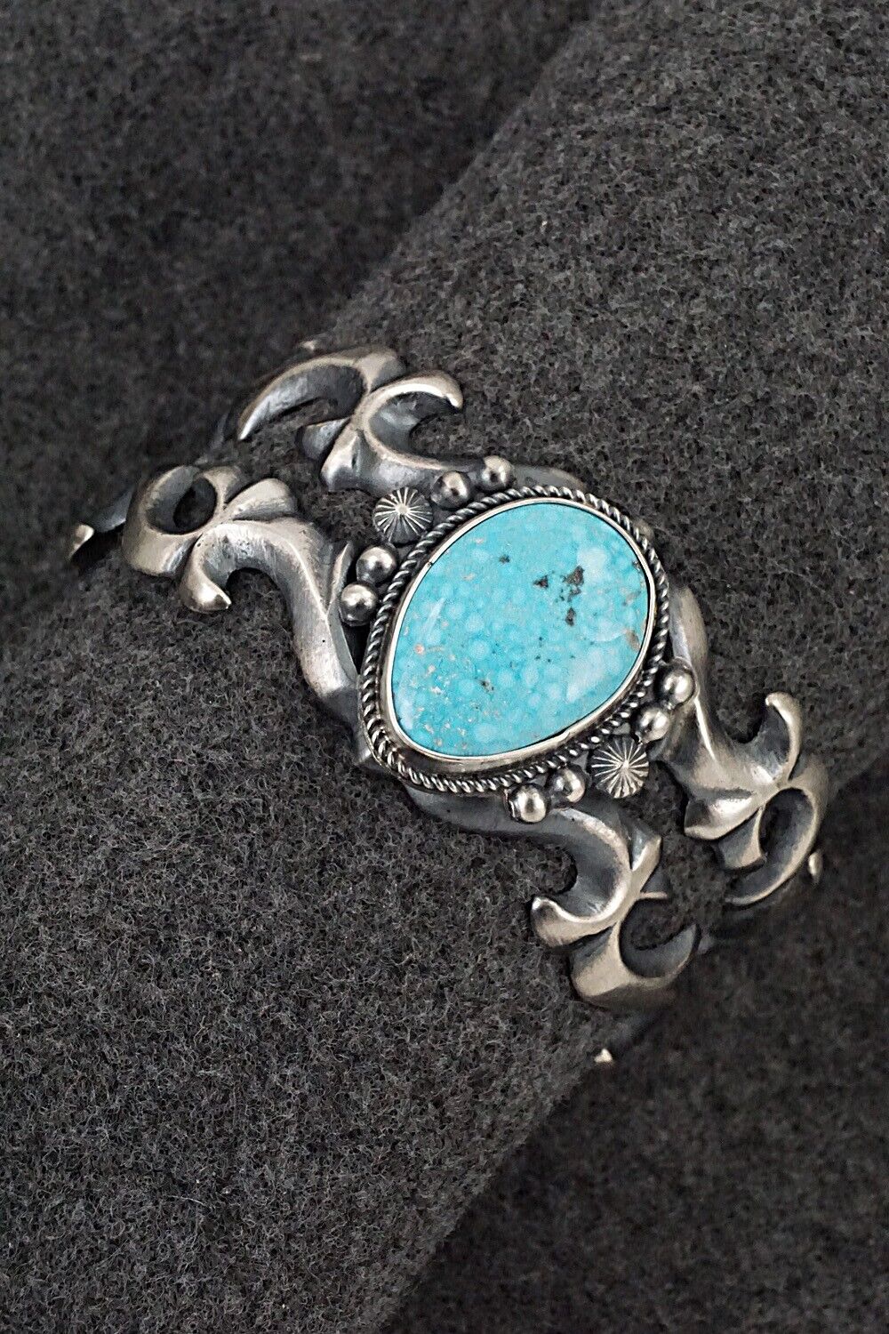 Turquoise & Sterling Silver Bracelet - Harrison Bitsue