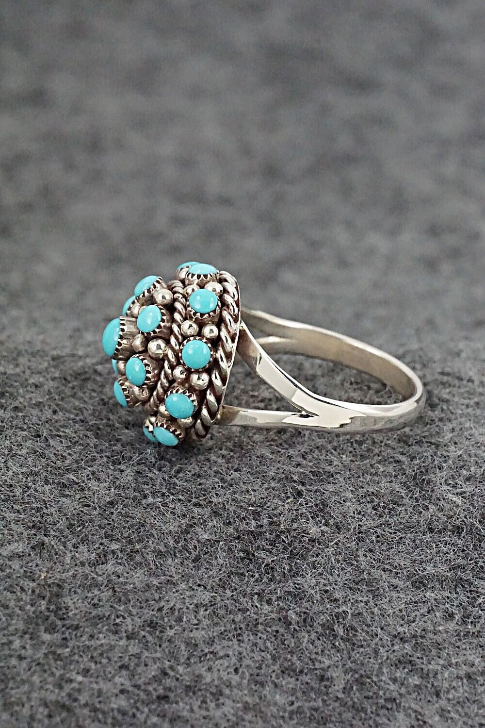 Turquoise & Sterling Silver Ring - Dickie Charlie - Size 7.75
