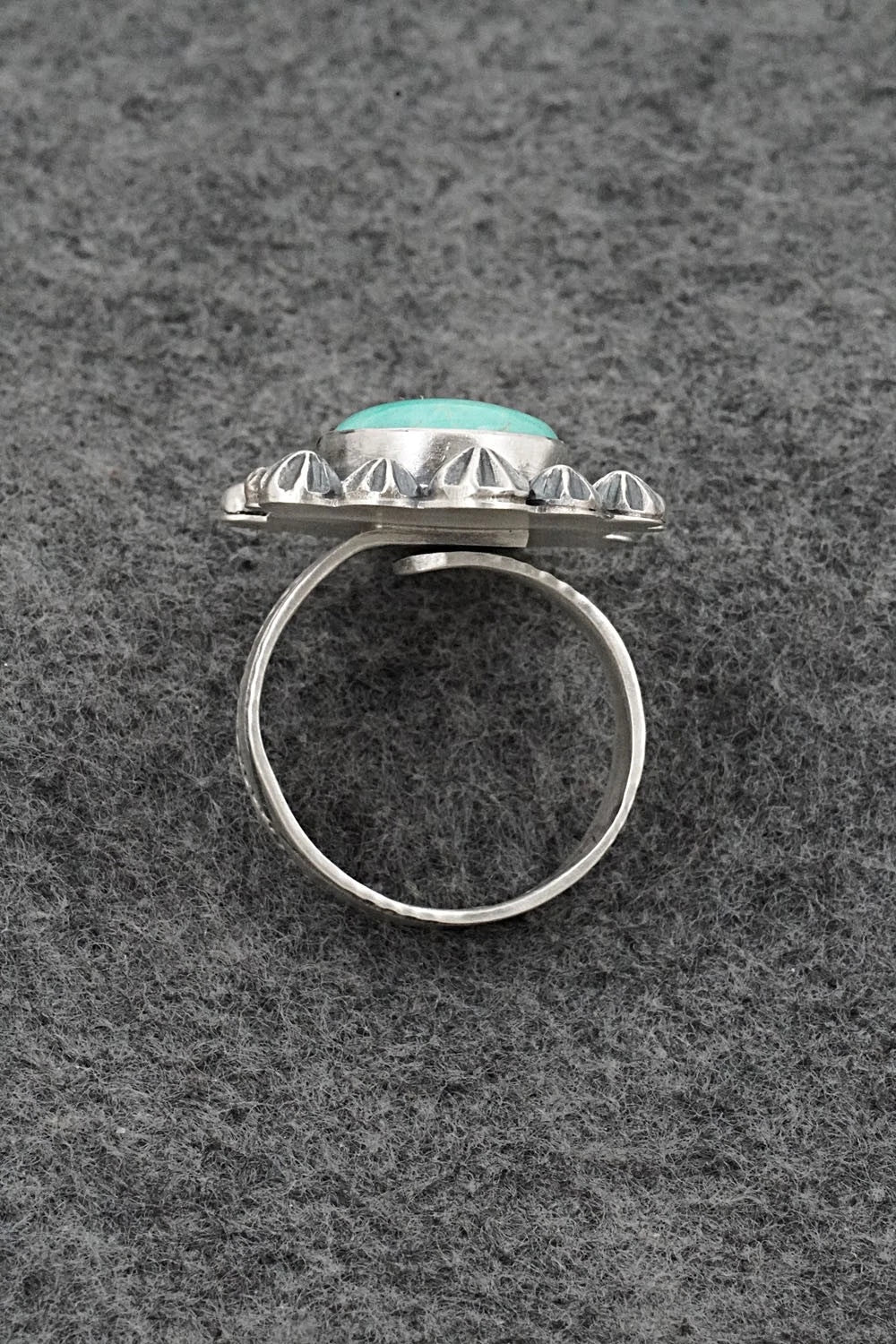 Turquoise & Sterling Silver Ring - Cordell Platero - Size Adjustable