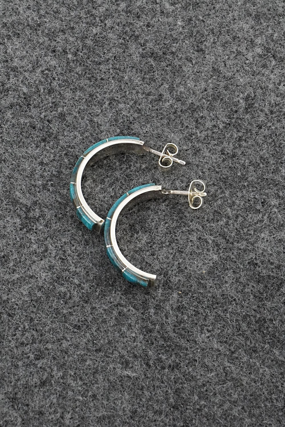 Turquoise & Sterling Silver Earrings - Gloria Waatsa