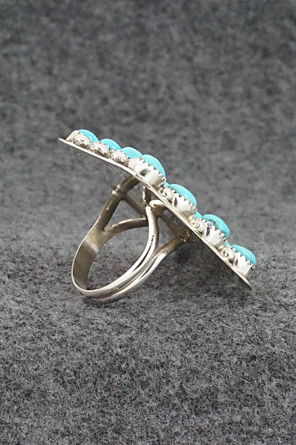 Turquoise and Sterling Silver Ring - Darlene Begay - Size 8.75