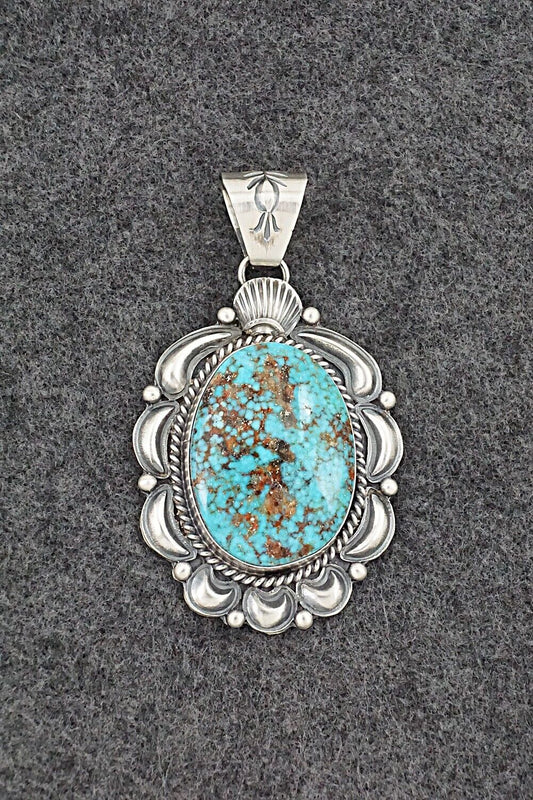 Turquoise & Sterling Silver Pendant - Raymond Delgarito