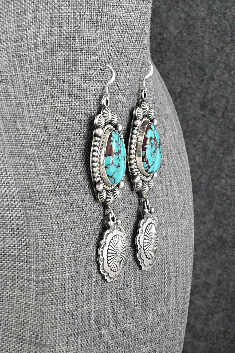 Turquoise & Sterling Silver Earrings - Michael Calladitto